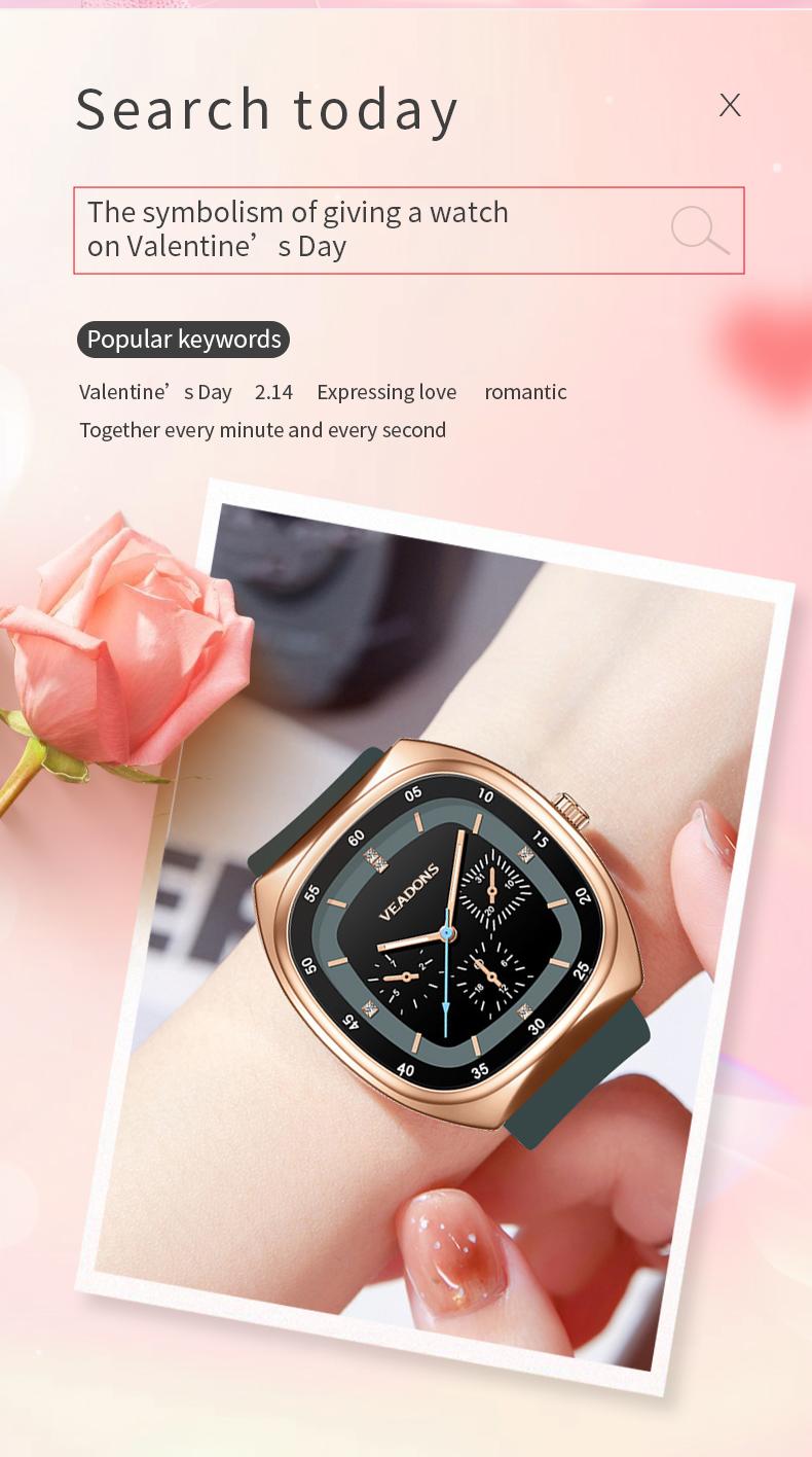 Fashion Watch TikTokShopStockUp  Valentine’s Day Gift Casual Stylish Open Dial Watch  Silicone Strap, Waterproof & Luminous, Perfect for All Occasions