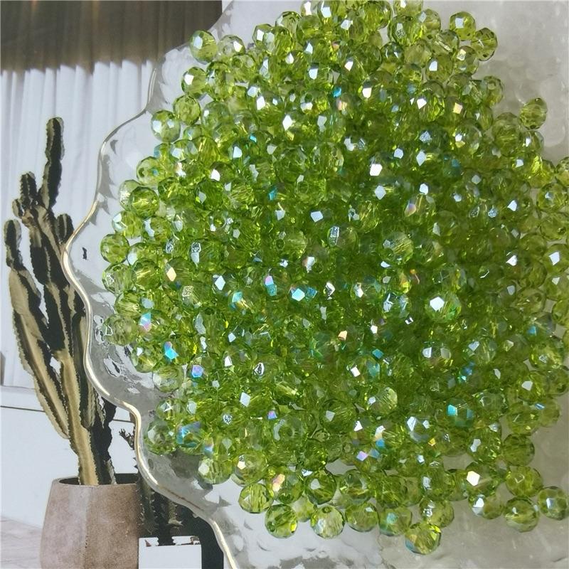 【C003】DIY 6mm   flat crystal faceted glass beads Porcelain beads bracelet kit jewelry making