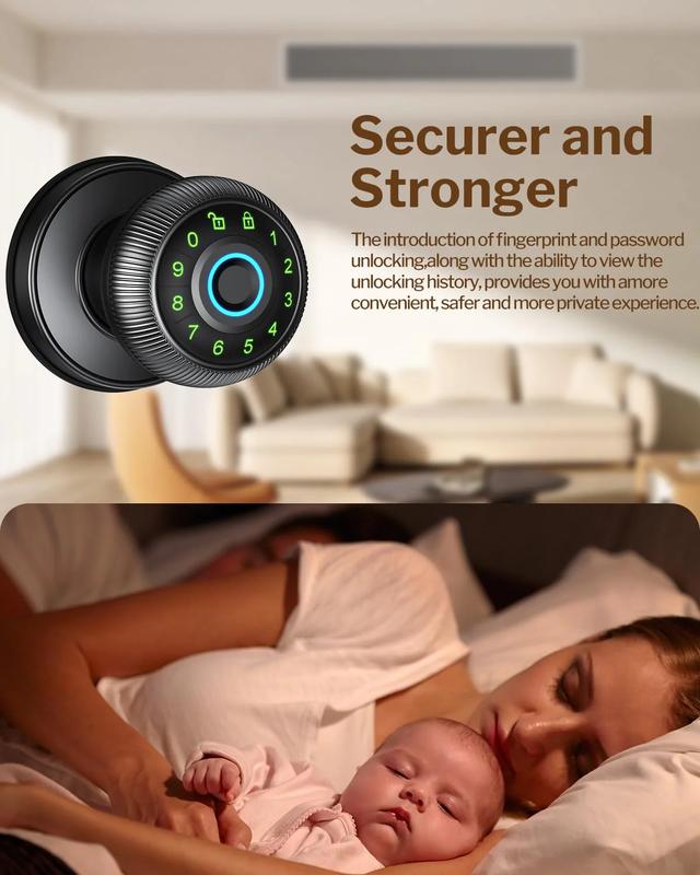 Smart Fingerprint Door Lock with Keypad Control HOUMICA