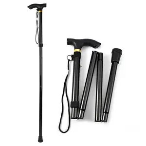 Adjustable Folding Walking Cane Aluminum Alloy Walking Stick with Wrist Strap and Anti Slip Tip Portable Travel Cane