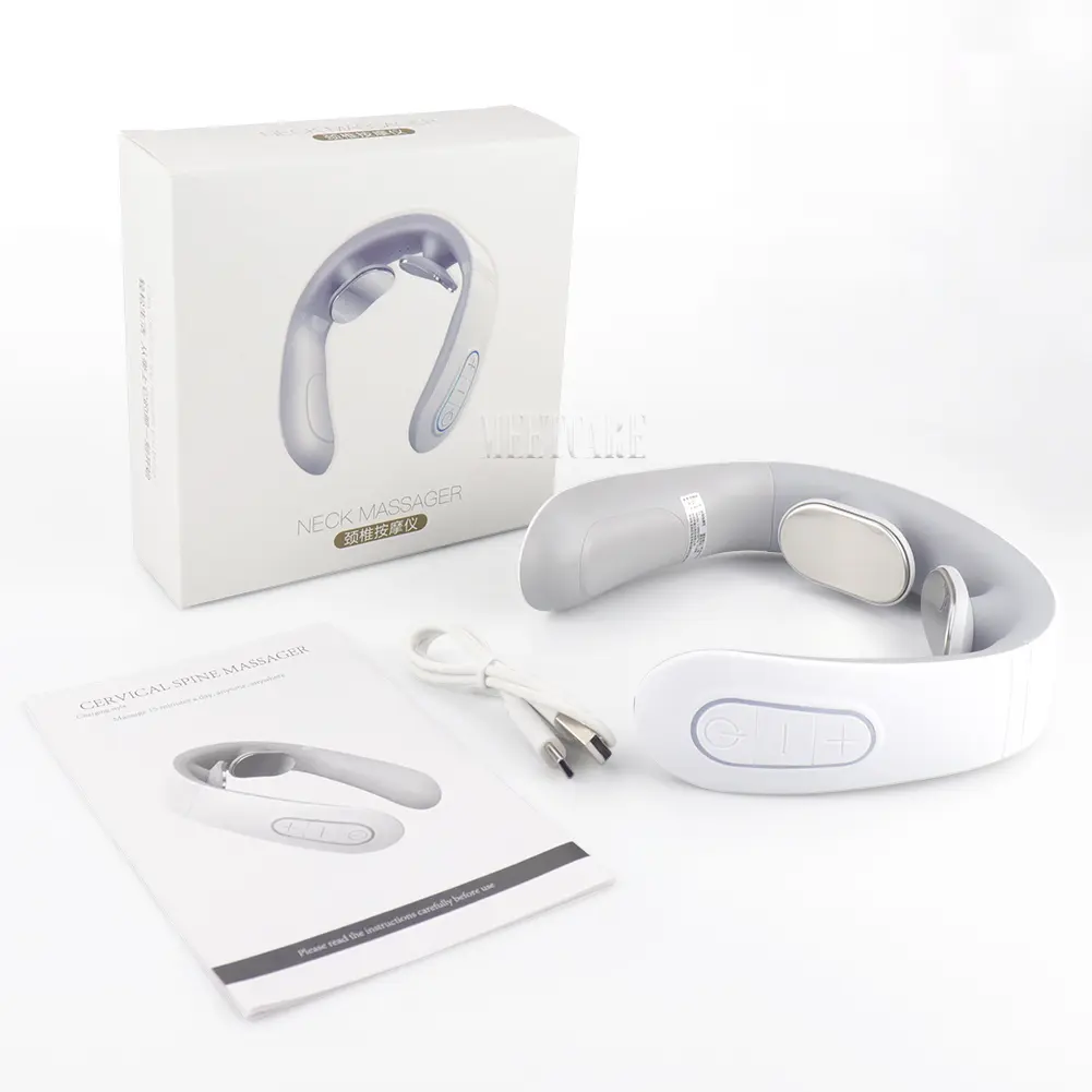 Pulse Neck Massager Electric Smart EMS Cervical Massagers TENS Pain Relief Relaxation Muscle Kneading Massage. masajeador