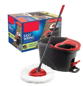 EasyWring Spin Mop & Bucket System with Hands-Free Wringer for Effortless Cleaning