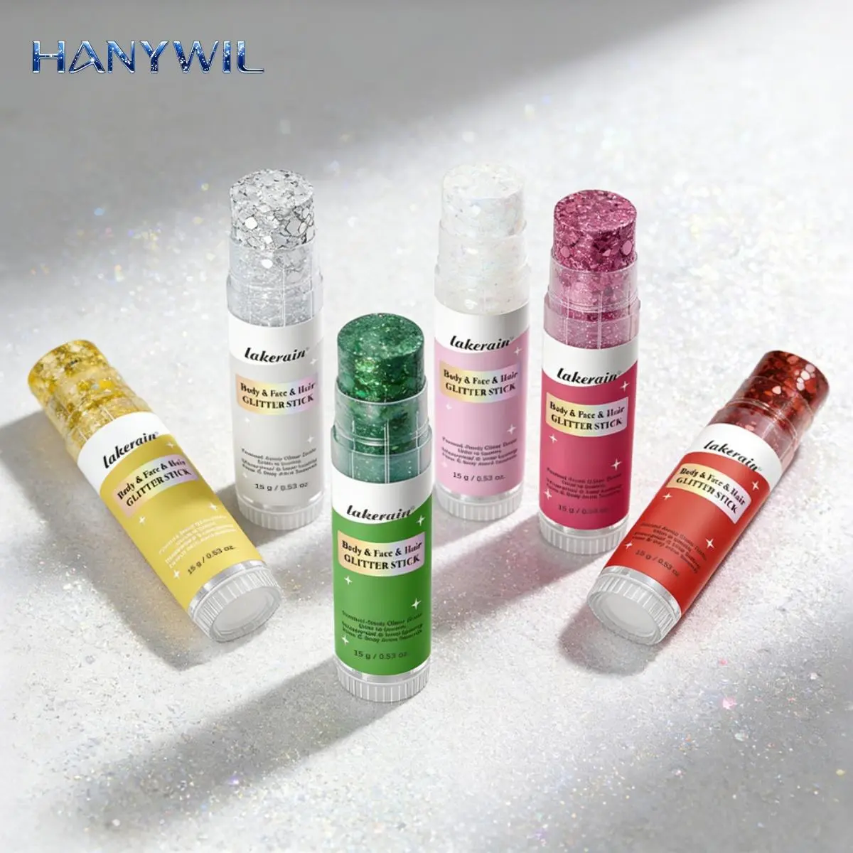 HANYWIL Body Glitter Stick, 4th of July Glitter Stick,Glitter Stick for Hair and Body,Long-Lasting Shimmer Suitable Stage, Festival Rave Makeup Prom,Cosmetic Daily,Independence Day Party, Festival & Fun Holiday Look