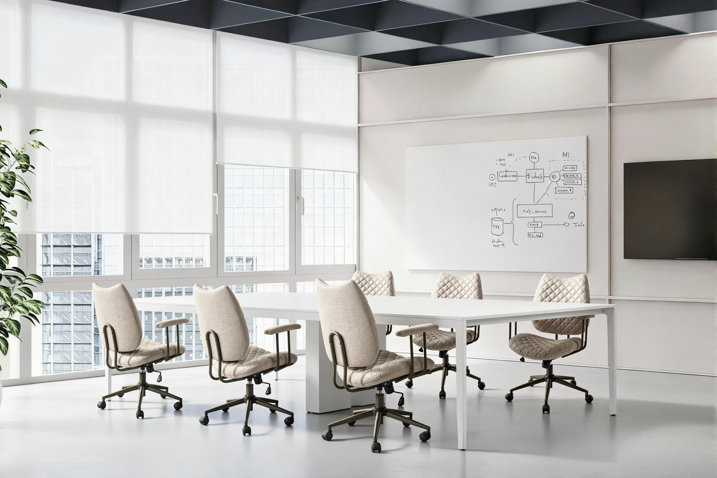 【Stock Up Sale】Ovios Home Office Desk Chair with Durable Silent Casters, Wide Seater Computer Chair with Lumbar Support Adjustable Height, 360° Rolling Swivel Rocking Executive Task Armrests Chair