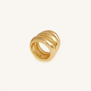 Radiant Flow Gold Ring Stack