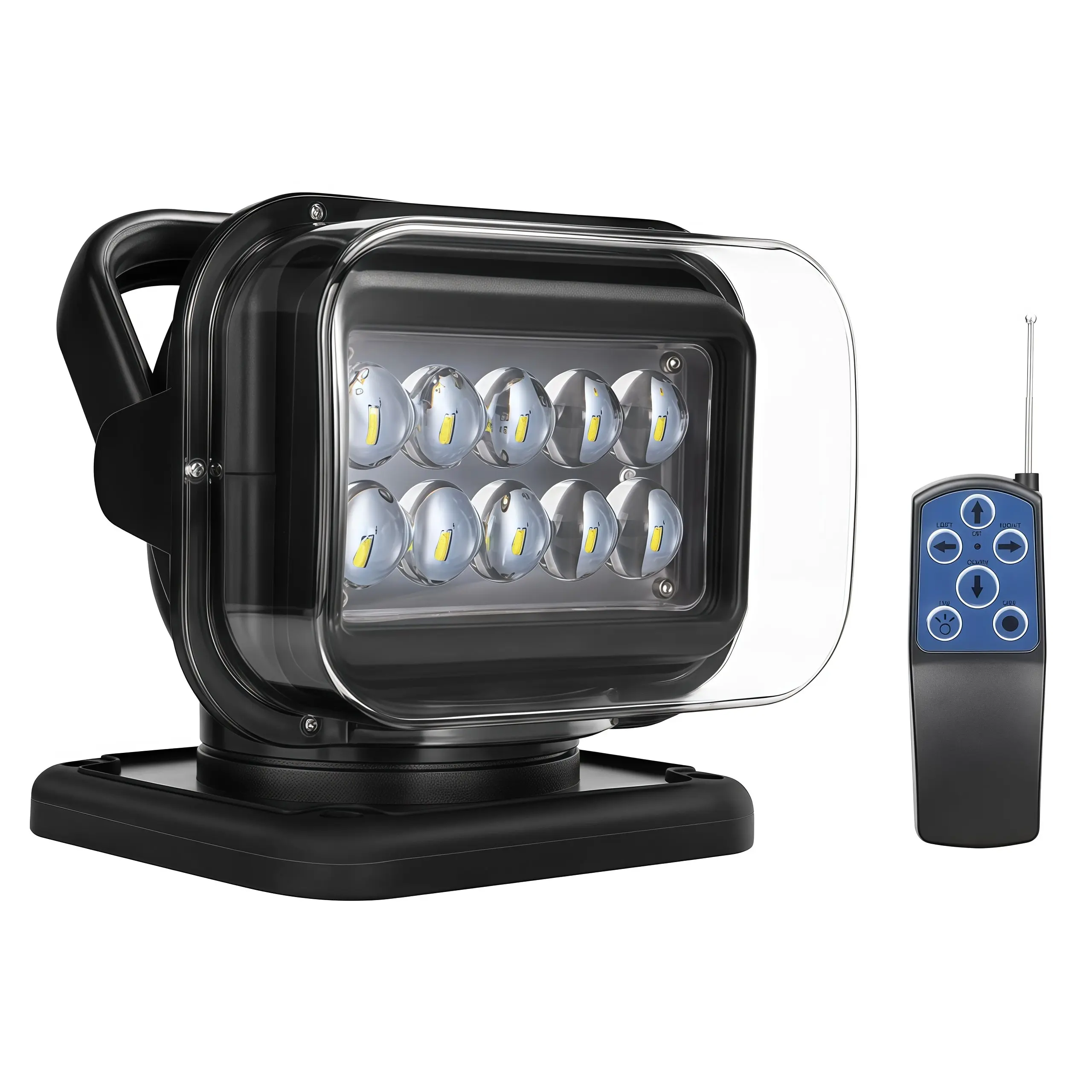360% Smart Spotlight 50W LED Spotlight - LED Work Light for Trucks, 360-Rotating Remote Search Light with Auto-Reset, 6 Strong Magnets, 5000lm, 12V-24V for Marine Offroad Pickup SUV Hunting