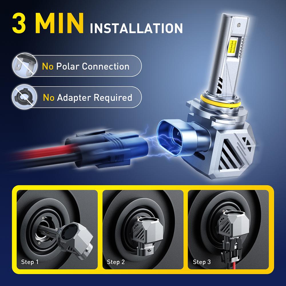 【ULTRA SERIES】AUXITO LED Headlight Bulbs, 9005/HB3 9006/HB4 H11/H8/H9 9007/HB5 9008/H13 9012/HIR2 H4,58000LM insane Brightness,6500K White,High/Low Beam Bulbs,70,000Hrs Long Service Life with Cooling Fans,CANBUS Ready,No Flickering ,IP68,Plug N Play