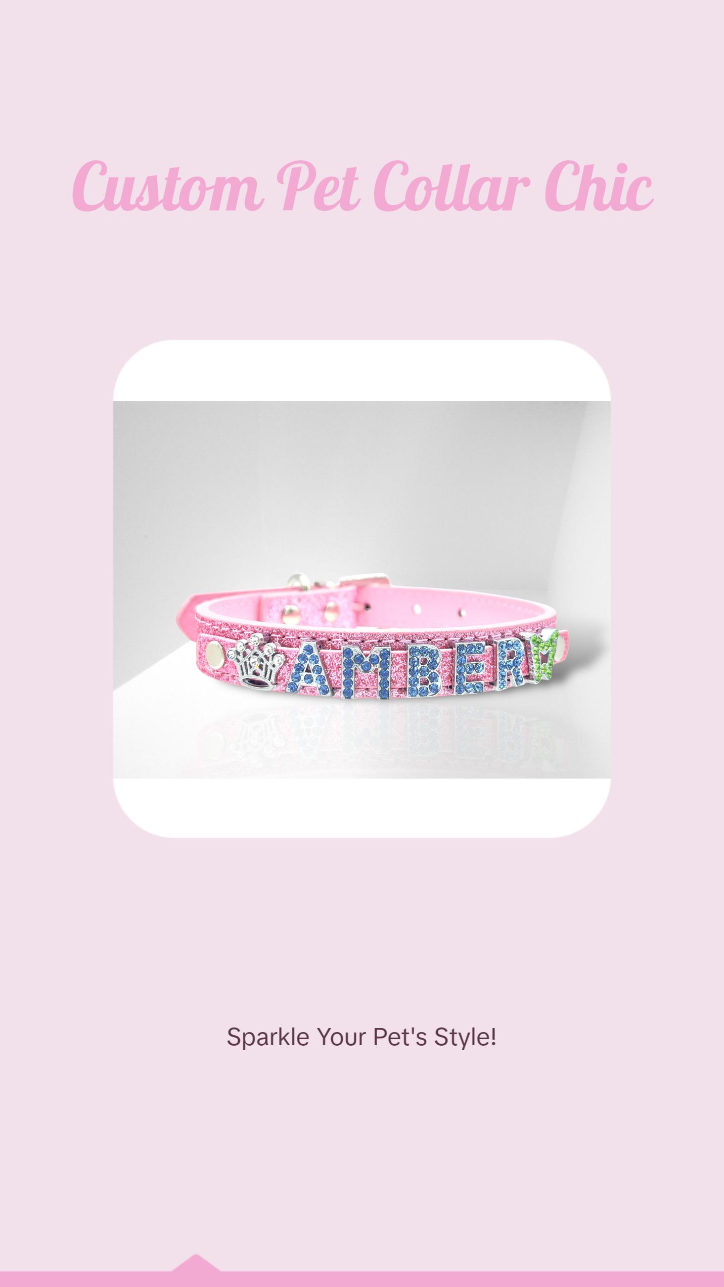 ALPHABET Brilliance Personalized Handmade PU Leather Dog Collar