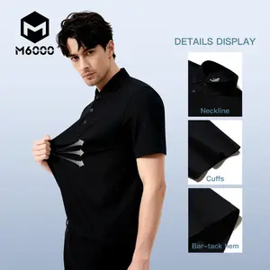 M6000 Men's Cooling Polo Shirt Breathable Sorona Fabric Short Sleeve Solid Color Structured Collar for Everyday Wear Casual Menswear Top Stylish