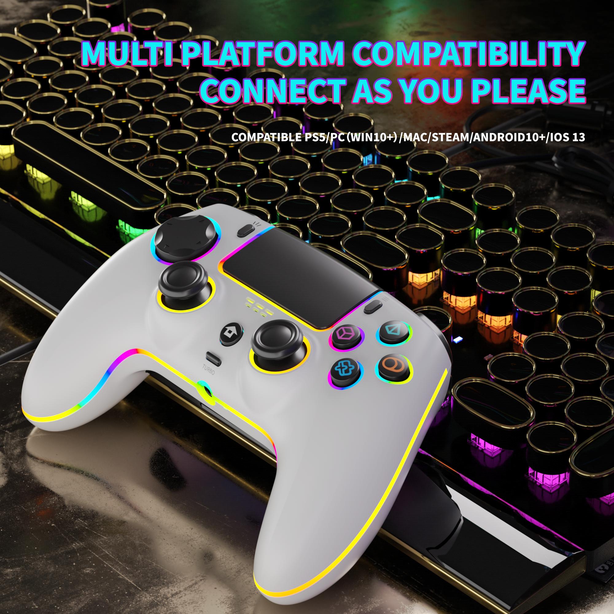 Wireless PS-5 Hall Effect Controller for PlayStation5，PC  Equipped with Anti-Drift Technology, Bluetooth 5.0, 2 Macro Back Buttons, Touchpad, 6-Axis Gyro, Turbo Function & 3.5mm Jack