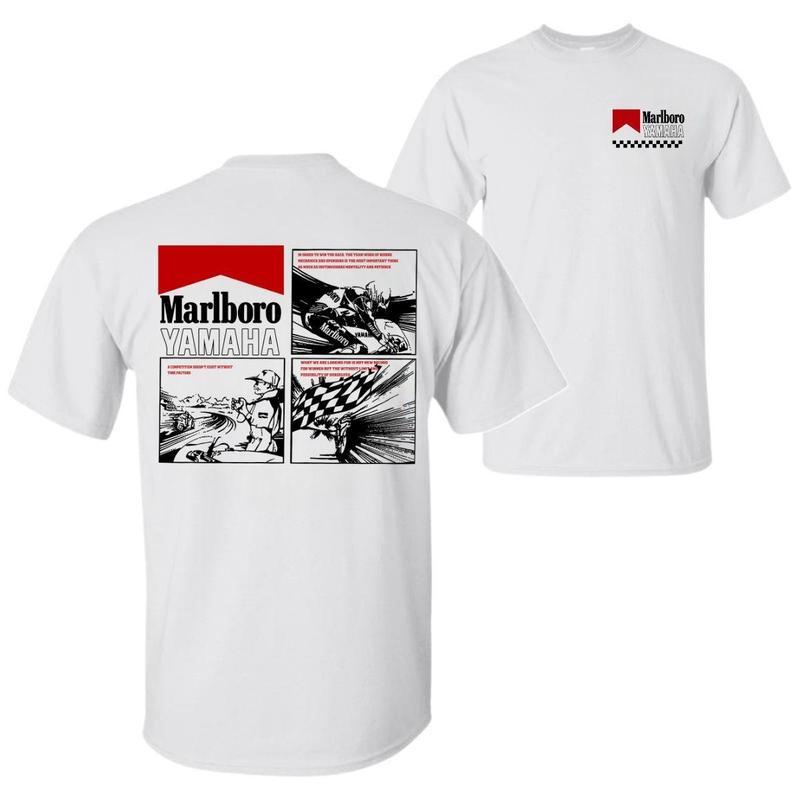 Marlboro Yamaha Racing T-Shirt – Retro Comic Style Motorcycle