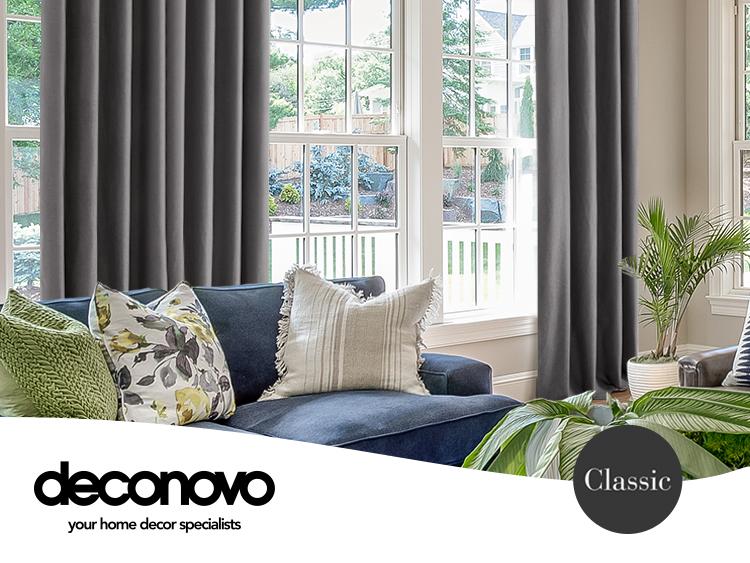 Deconovo 2pcs 100% Blackout Curtains for Living Room Bedroom , Luxury Black Out Curtains for Living Room Windows Apartment Home Room Decor Ideas