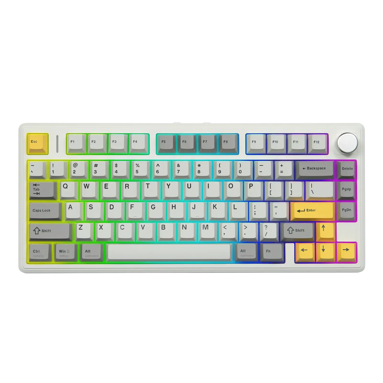 EPOMAKER TH80 V2 75% Wireless Mechanical Gaming Keyboard 8000mAh & 2.4G/BT Hot-Swap PBT Keycap Mac Modifier RGB Backlit & Side Light Programmable Keys & Knob Creamy Keyboard for Mac/PC