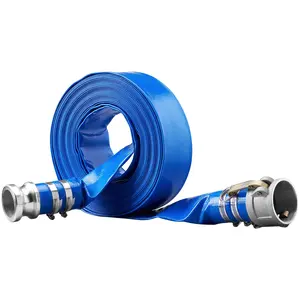 VEVOR Pool Drain Hose,  , 2 inch by 50 ft, Durable PVC Material, Includes Aluminum Camlock C & E Connectors and Clamps, Fits Pumps and Sand Filters, Ideal for Pool Water Removal, Blue