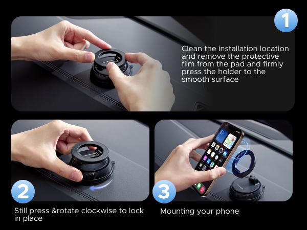 UGREEN Vacuum Magnetic Car Phone Holder,Car Phone Mount, 360° Adjustable for MagSafe Car Holder Foldable Suction Phone Mount for Car, for Garmin GPS/Mirror/Smooth Surface, for iPhone 17 16 Pro Max 15, and Android,Tiktokshopstockup