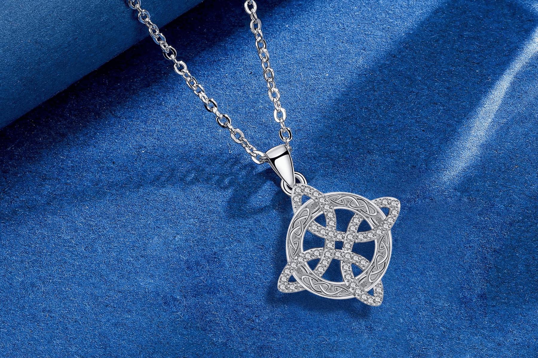 DRINSPER Witches Knot Necklace Hecate Goddess of Witches with Celtic Knot Design Pendant Necklace Goddess Jewlery Tetragrammaton Collar De Amuleto Proteción with Aritificial Gemstone Decor Fashion Jewelry Accessories Gift for Women TikTokShopBlackFriday