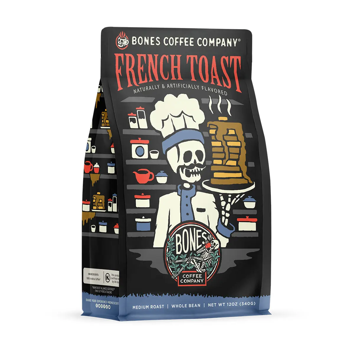 Bones Coffee Company | French Toast Flavored Coffee 12oz Medium Roast Arabica