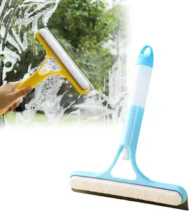 3 in 1 Window Cleaning Scraper, Silicone Shower Squeegee for Glass Door, 2025 New Squeegee for Shower Glass, 3 in 1 Spray Function for Glass Doors for Windows Glass, Mirrors Scraper, Brush. All-Purpose Window Cleaner Tool