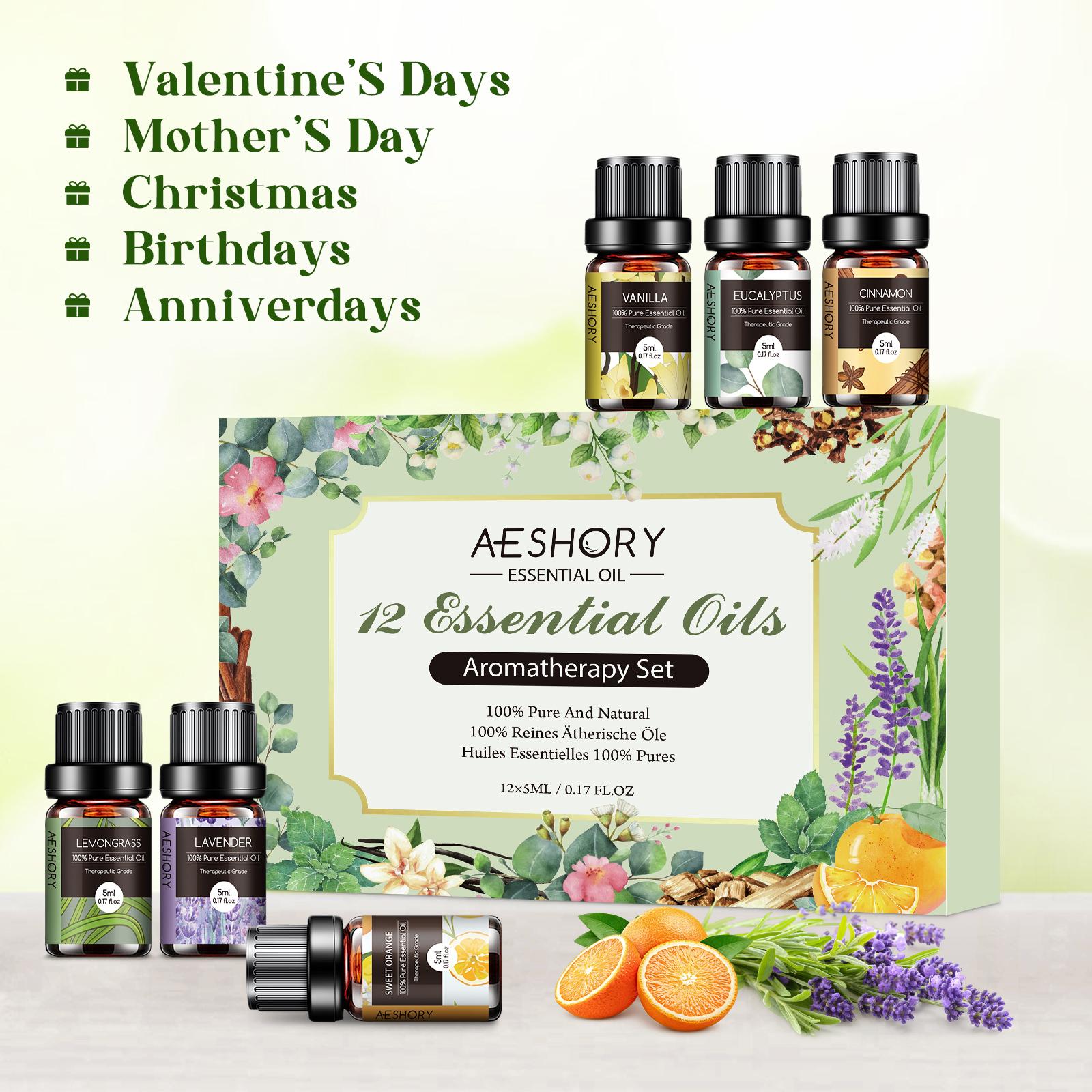 Essential Oils Set -12Pcs*5ML AromatherapyEssential Oil Kit for Diffuser, Humidifier,Aromatherapy, Massage, Soap, Candle Making(5mL) Healthcare Weliness ldeal for Birthday,Thanksgiving, Christmas Gifts Essential Oils Set -12Pcs*5ML AromatherapyEssential Oil Kit for Diffuser, Humidifier,Aromatherapy, Massage, Soap, Candle Making(5mL) Healthcare Weliness ldeal for Birthday,Thanksgiving, Christmas Gifts