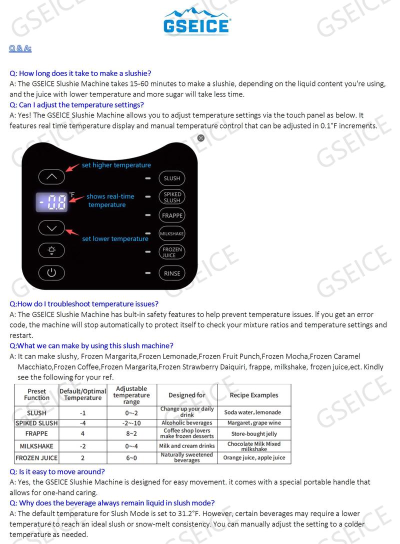 GSEICE 3L Slushy Machine Big Capacity for Easy Slushie Multi-Preset Soft Serve Slushie Machine Automatic Professional Frozen Drink Maker Slushie machine Slush Machine for Sale