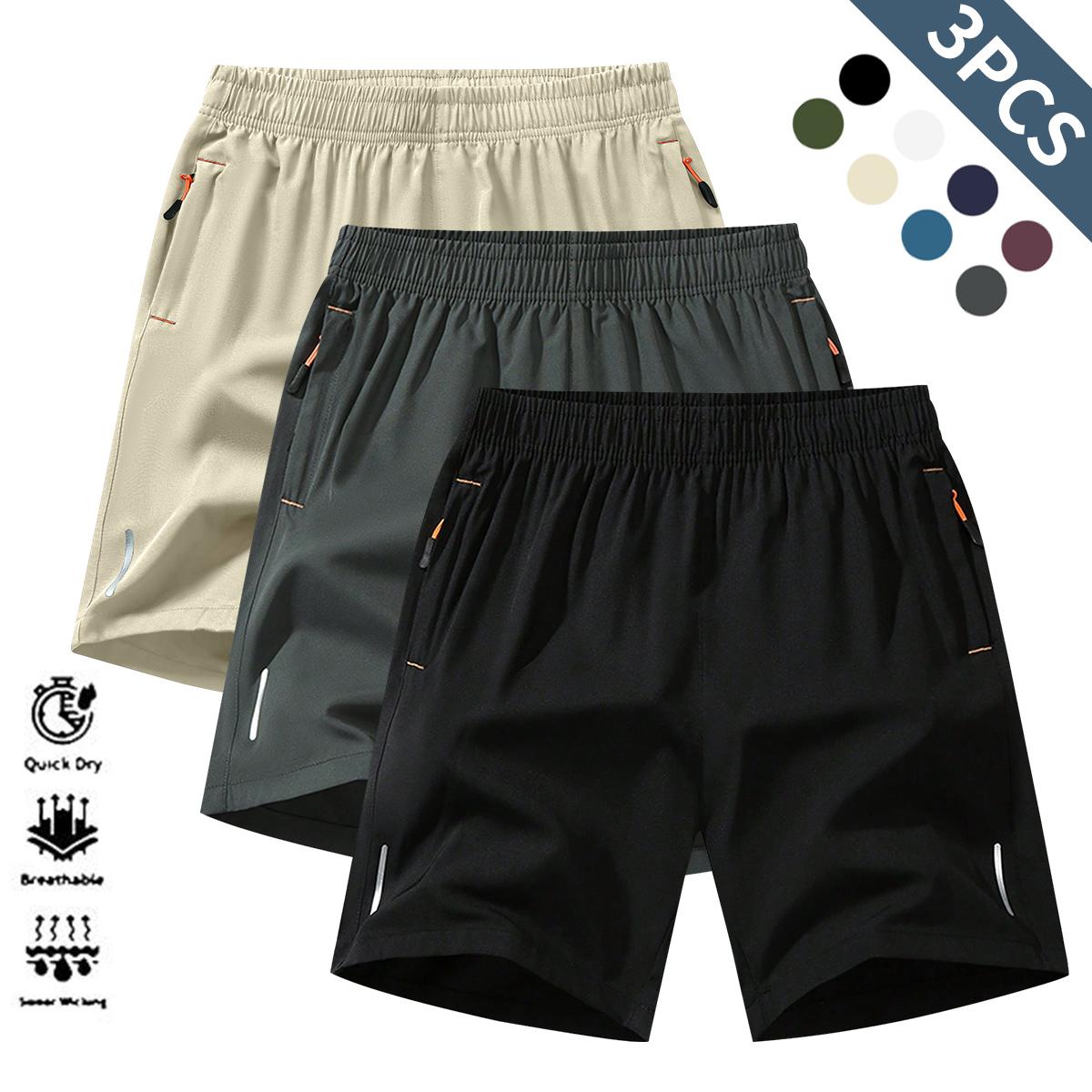 Breathable Moisture-Wicking Men’s Sports Shorts - Lightweight Textured Fabric for Summer Running & Gym - Wrinkle-Resistant Reflective Performance Wear