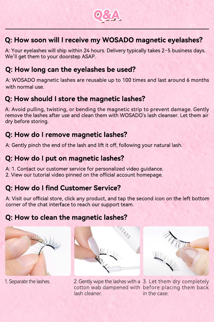 Wosado  Disney Donut Crossbody  Box Set Soft Magnetic Eyelashes All-in-One Box, Reusable, Glue-Free, Waterproof, Lightweight, Natural Style Makeup Cosmetic