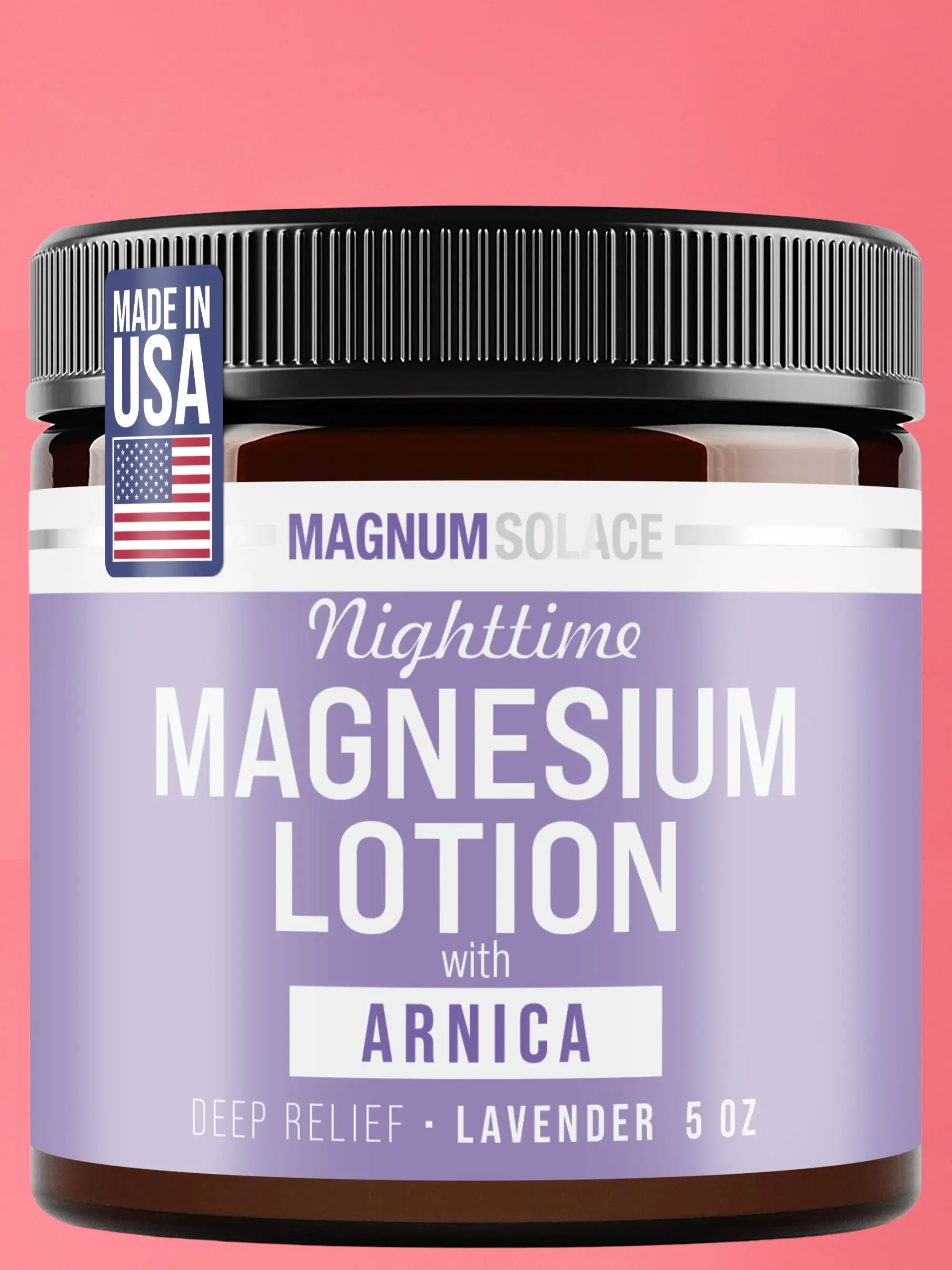 Magnum Solace Nighttime Magnesium Lotion with Arnica - Deep Relief Hydrating Lotion for Daily Comfort 5oz