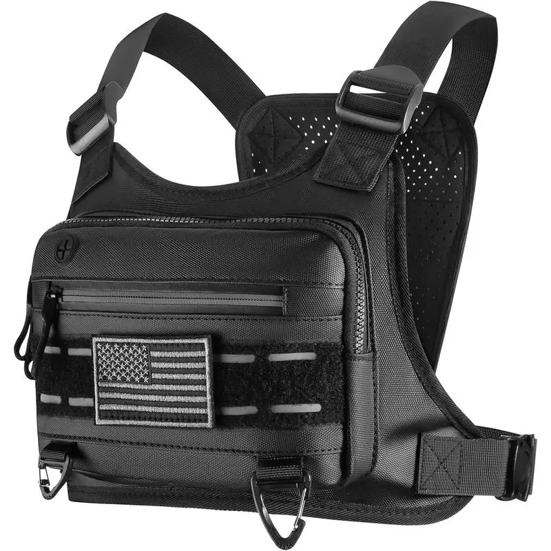 Outdoor vest chest pack, running chest pack, lightweight running vest, Lightweight Reflective Running Vest，suitable for exercise, cycling, hiking, waterproof sports chest pack, unisex
