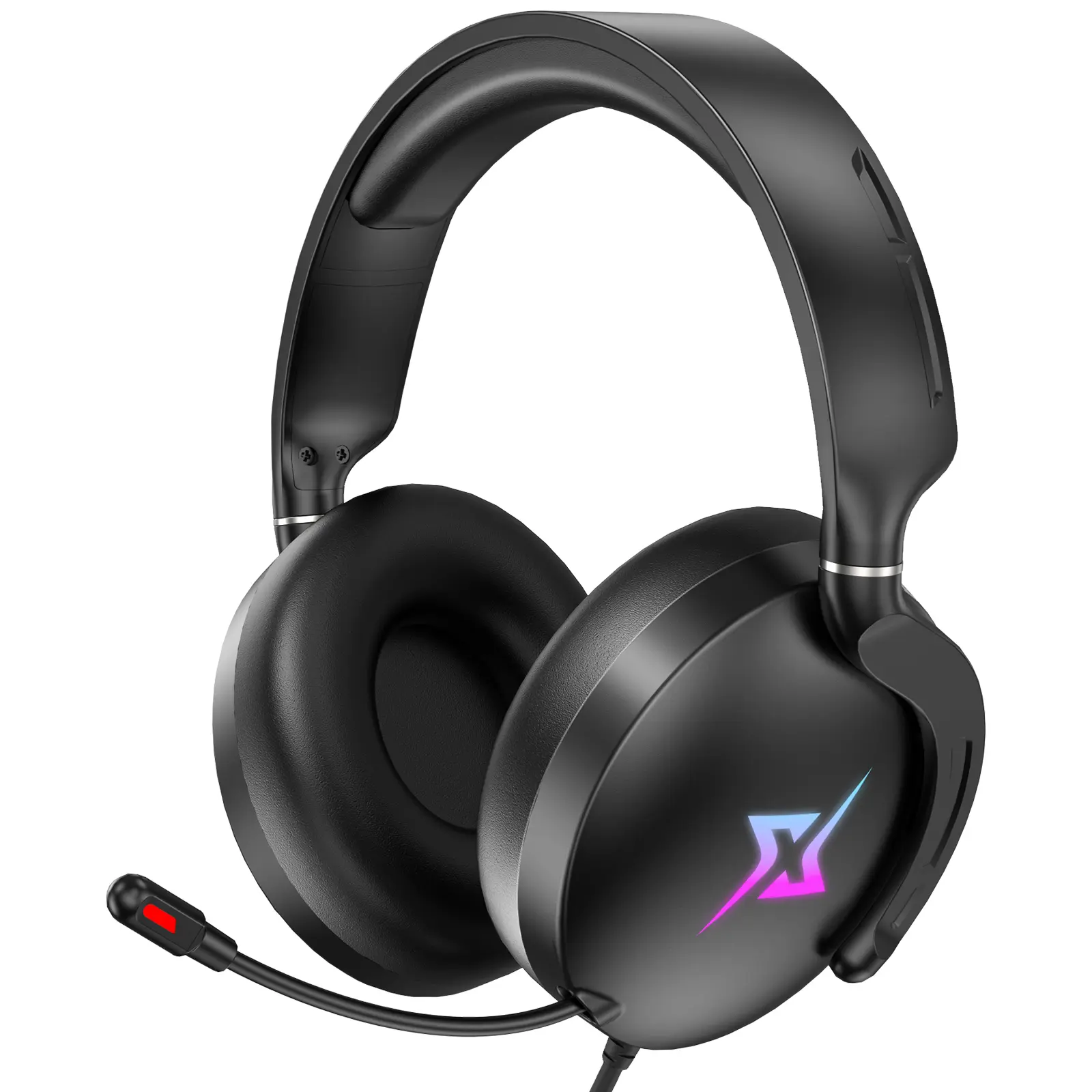 908 Black Gaming Headset with Noise Canceling Microphone - 3.5mm Jack Gaming Accessories, Neodymium Driver, LED Lights, Volume Control, Foam Coating, Adjustable Mic Fit, Multi-Platform for PC, PS4, PS5, Switch, Xbox 1, Xbox Series X|S, Computer Headsets,,