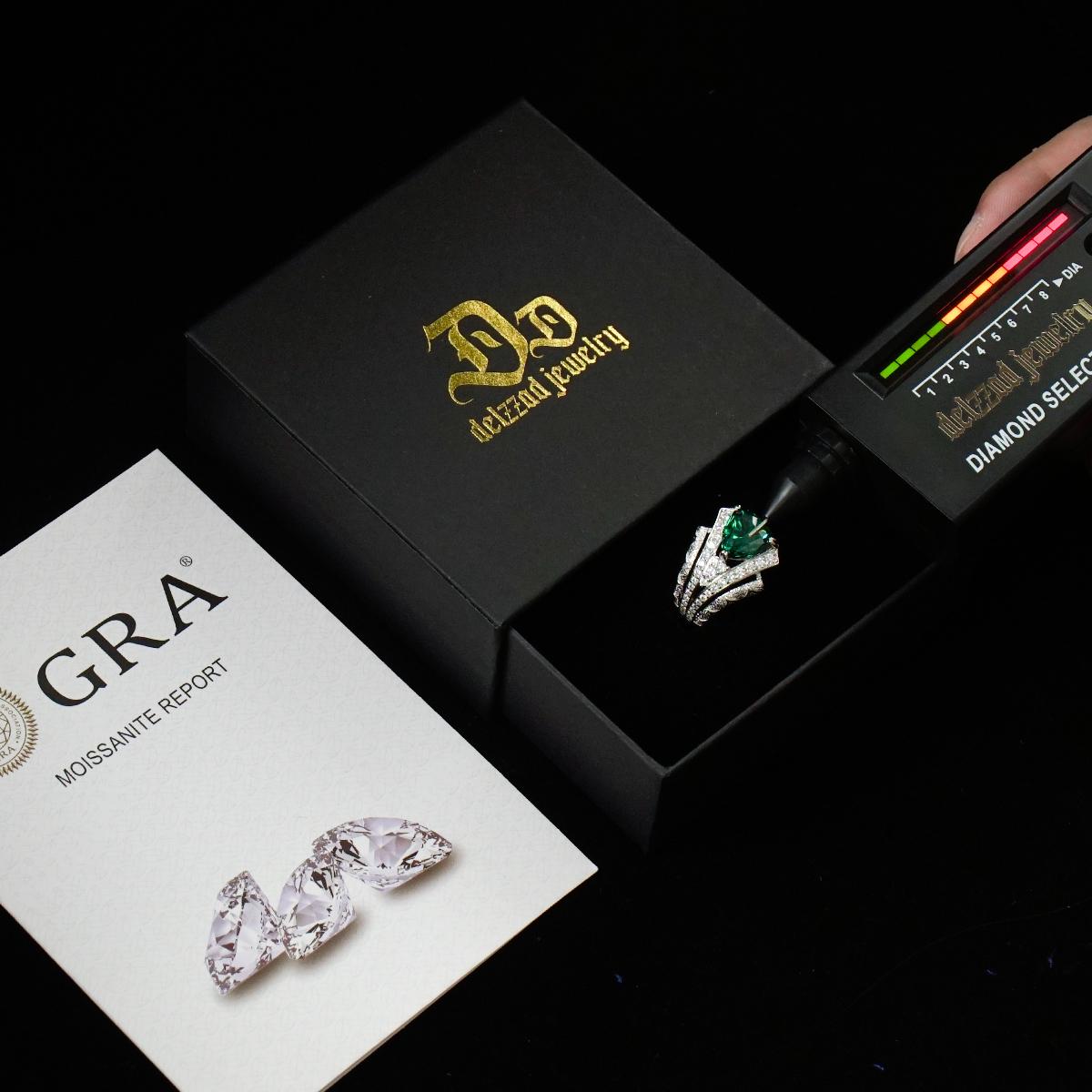 Delzzad 4ct Trillion Ring Synthetic Moissanite Band In 925 Sterling Silver Christmas Gift