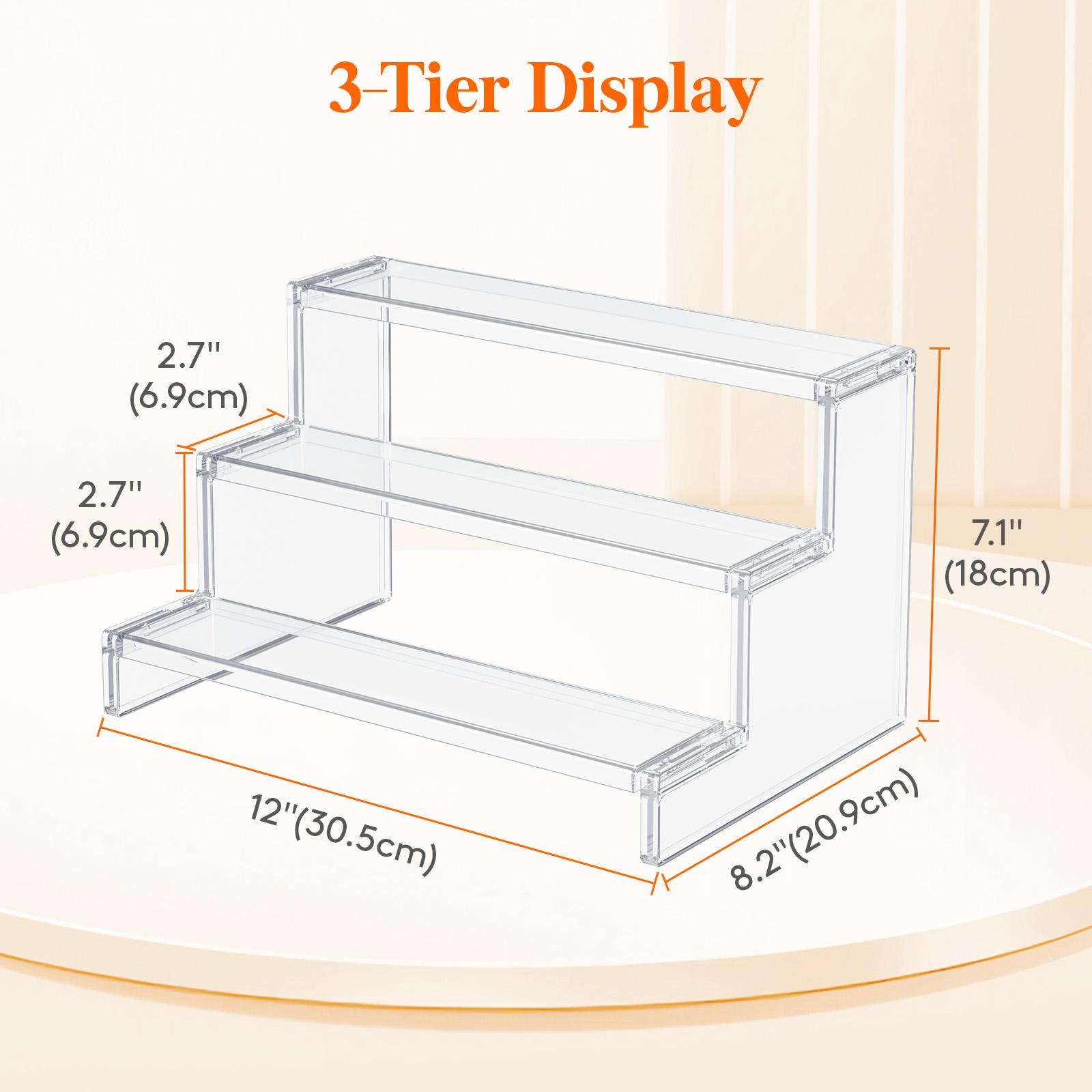 Lifewit 12 Inch Clear Display Stand  for Cologne, Fragrance, Figures, Cupcakes & Perfumes - Versatile Storage for Vanity Bathroom Organizer Shelf