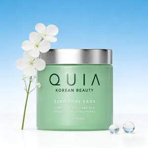 QUIA Korean Green Tea Enzyme Toner Pads: 70 Textured, Dual-Action Exfoliate & Hydrate, Gentle Acid Calms Redness & Minimizes Pores