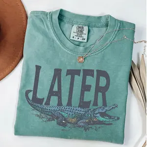 Comfort Colors Later Gator Distressed Graphic Shirt Vintage 90s, Retro Style T-Shirt, Funky Fashion Trendy Apparel Cute