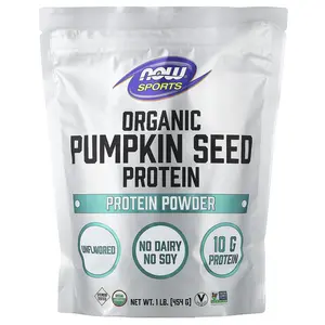 NOW Foods Sports, Organic Pumpkin Seed Protein Powder, Unflavored, 1 lb (454 g)