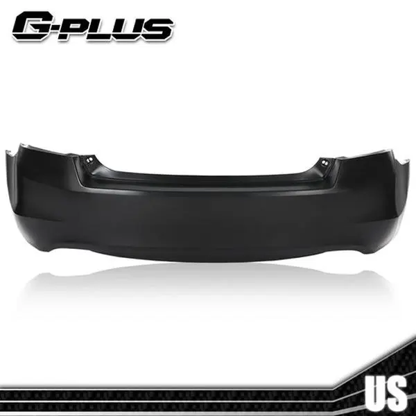 MOTOR GPLUS High-Quality ABS Plastic Rear Bumper Cover Replacement - Black, Durable, Practical, Vehicle-Specific Fit for 2008-2012 Honda Accord V6 Sedan with Dual Exhaust