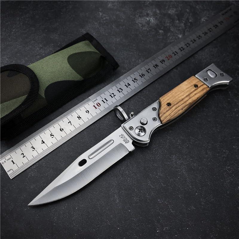 N690 Steel AK47 EDC Folding Knife – Sharp, Durable Pocket Knife with Wooden Handle, Compact Outdoor Tool for Camping, Hunting, Hiking & Everyday Carry – Great Gift Choice for Men Survival Gear