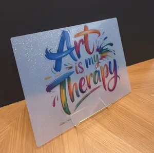 Single 'Art Is My Therapy' HOLOGRAPHIC Coloring Sheet Protector