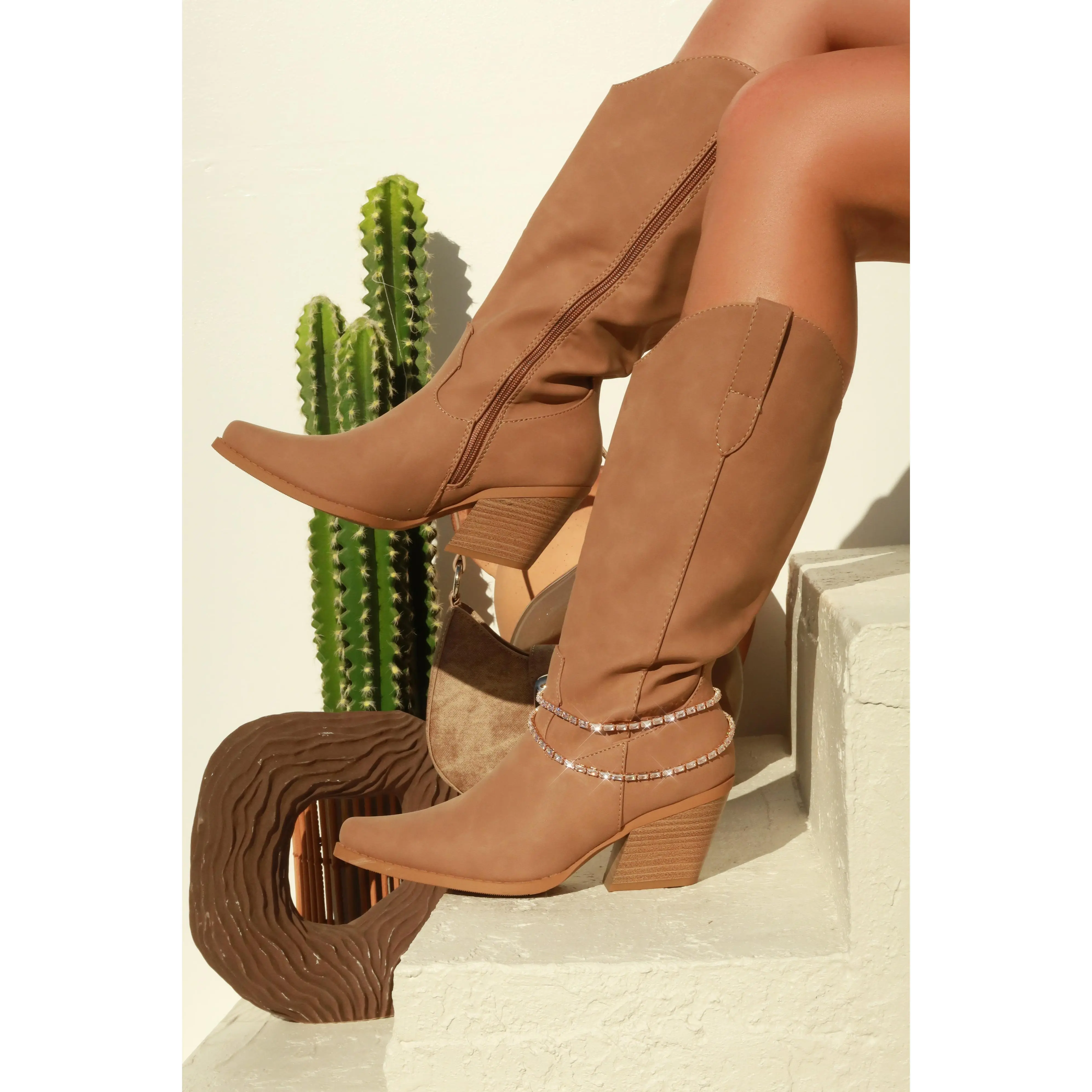 Festival Forever Cowgirl Boots - Taupe