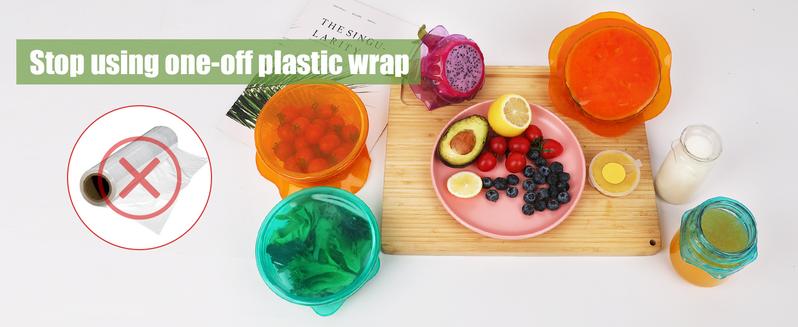 CuLiDing Silicone Stretch Lids for Food Storage Reusable Elastic Bowl Covers for Cups Jars Round & Rectangular Containers Microwave Safe Fridge Covers Multicolor Food Grade Kitchen Utensils & Accessories Kitchenware