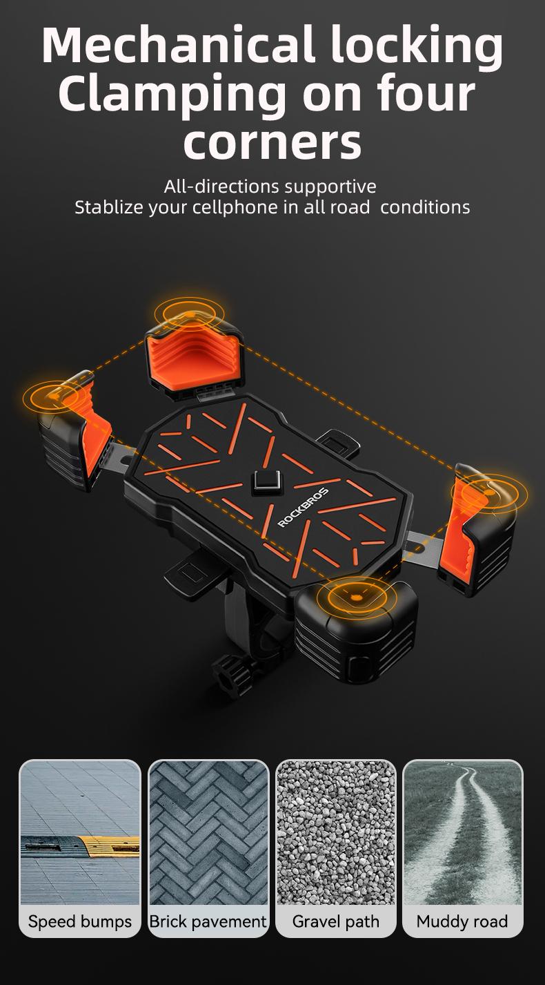 ROCKBROS HW-117 Bike Phone Mount 1s Lock Bike Phone Holder