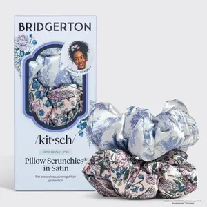 Bridgerton x Kitsch Satin Pillow Scrunchies® in Toile in Bloom Bridgerton x Kitsch Satin Pillow Scrunchies® in Toile in Bloom
