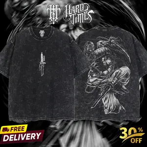 Unisex Oversize Graphic T-shirt - Jujutsu Kaisen Fushiguro Toji Retro Vintage Acid Washed Heavyweight Cotton, Anime Manga Merch, Gift For Anime Fans, Men's Top