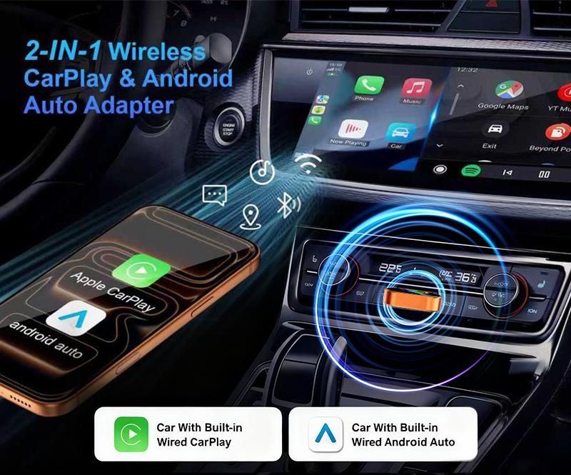 【YURNLV】X 2026 New Wireless CarPlay Converter, iPhone/Android Universal, Plug & Play, Zero Latency, Auto-Connect, Hands-Free Calling