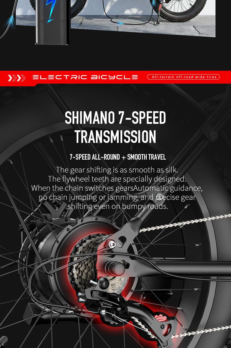 20-Inch All-Terrain Electric Folding Bicycle with High-Carbon Steel Structure 48V 20A-25A Battery 20x4 Off-Road Tires for Versatile Use as Electric Bicycle & Motorcycle SpringStatements