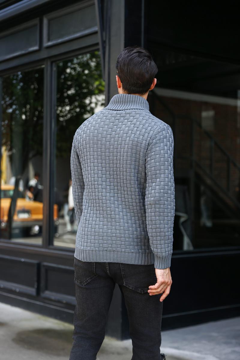 HYPESTFITMen’s Patchwork Knit Sweater – Long Sleeve, Stylish Fall Essential, Versatile & Multicolor