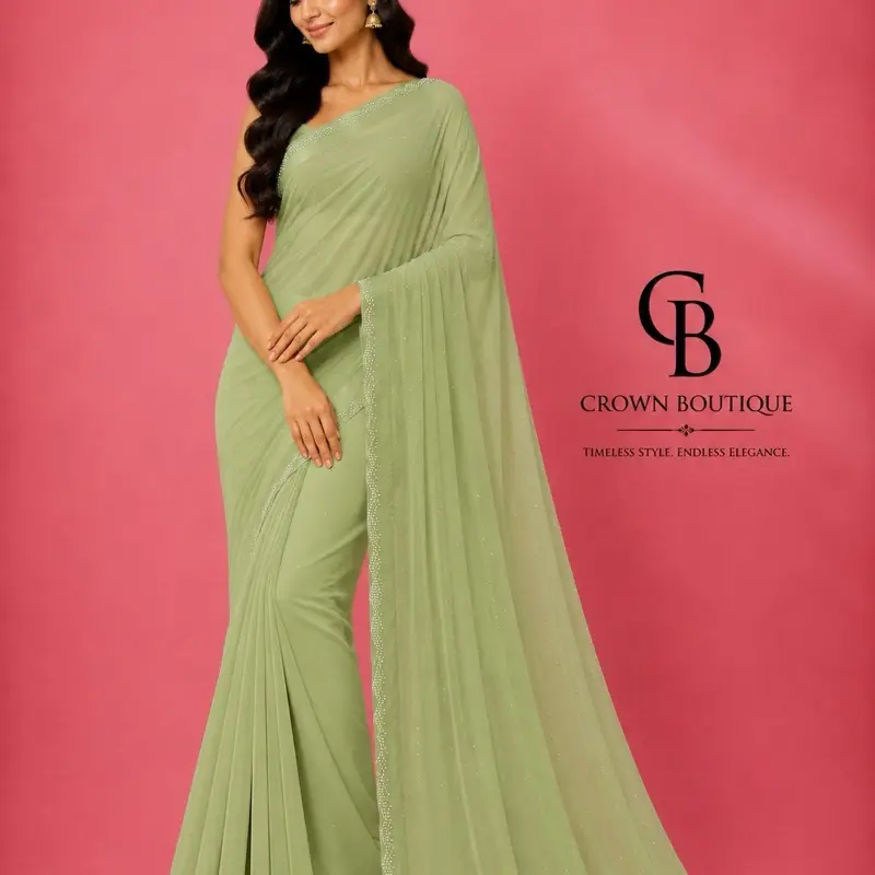 Light weight  Siroski work saree saree