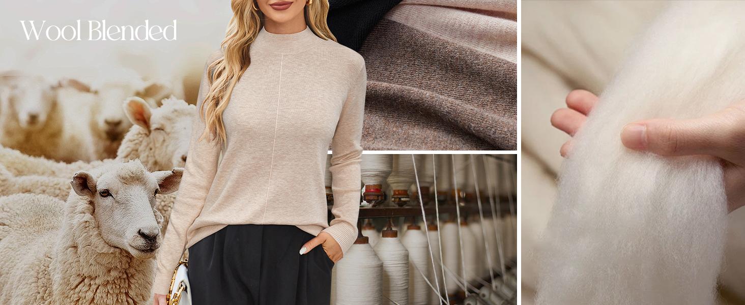 Arach&Cloz Womens Spring 2026 Sweater Tops Business Casual Outfits Work Mock Neck Long Sleeve Turtleneck Dressy Pullover