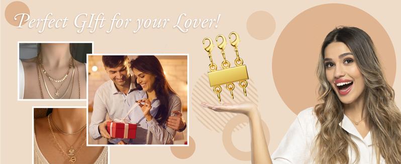 Necklace Layering Clasp Gold Necklace Separator for Layering Magnetic Multiple Necklace Clasps and Closures for Women Necklace