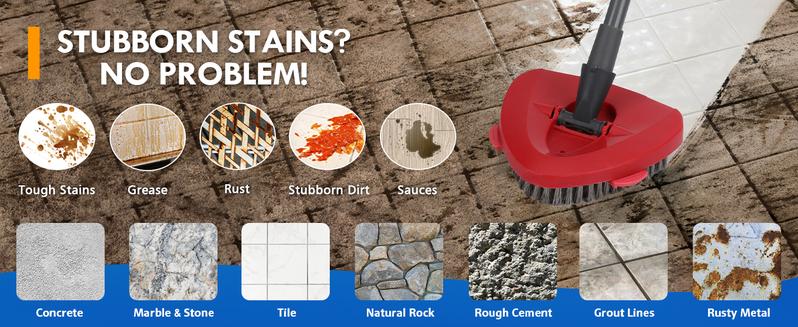 2025 Upgrade Version Mop Heads & Scrub Heads Refill Set for O-Cedar EasyWring 1 Tank System Microfiber Spin Mop & Stainless Steel Wire Scrub Brush Refill for Cleaning Hard Floor Tile Stone Cement