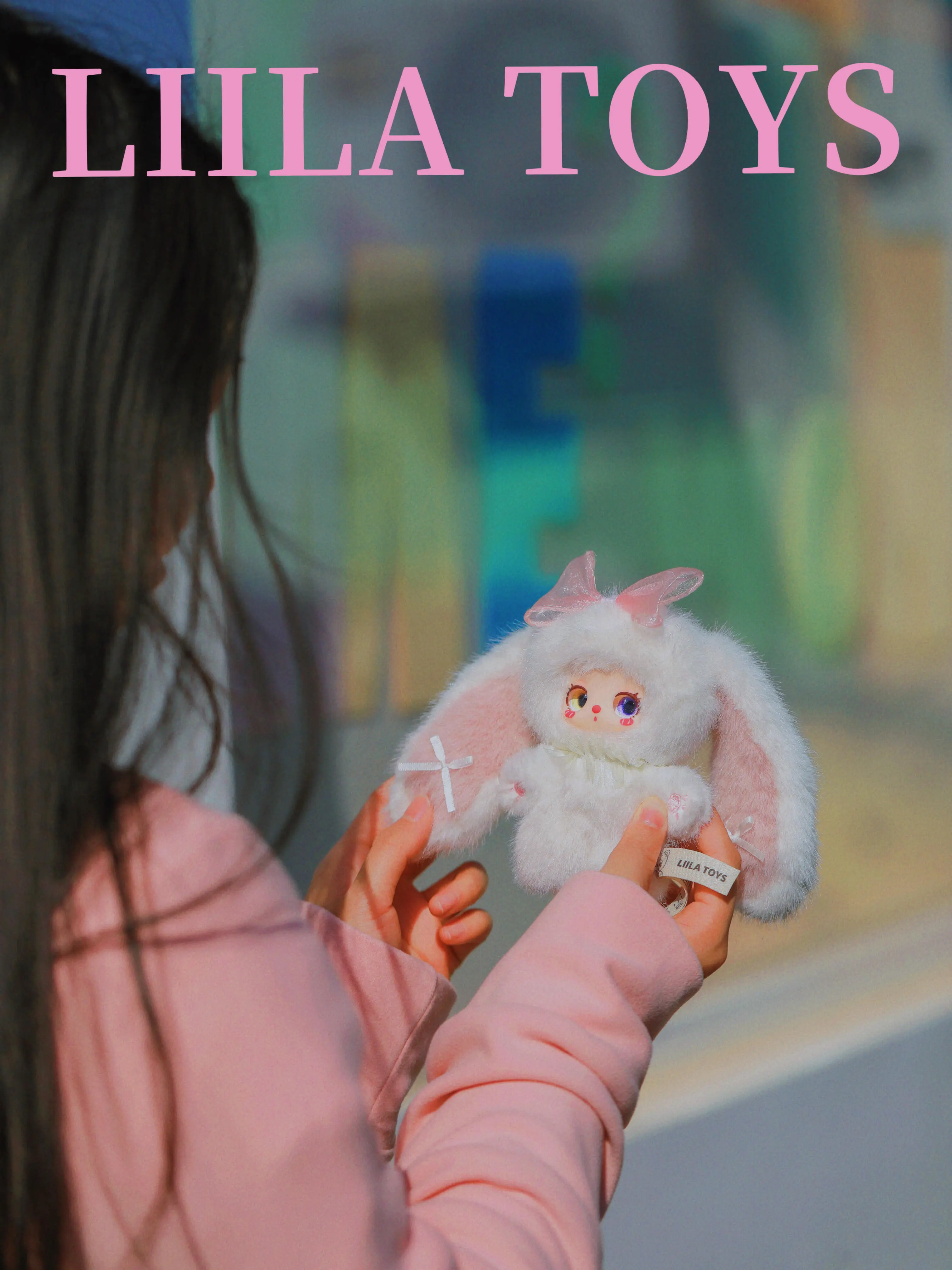 Liila's rainbow candy rabbit plush toy doll，Bunny Plush Dolls